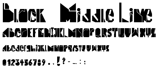Block & middle line font